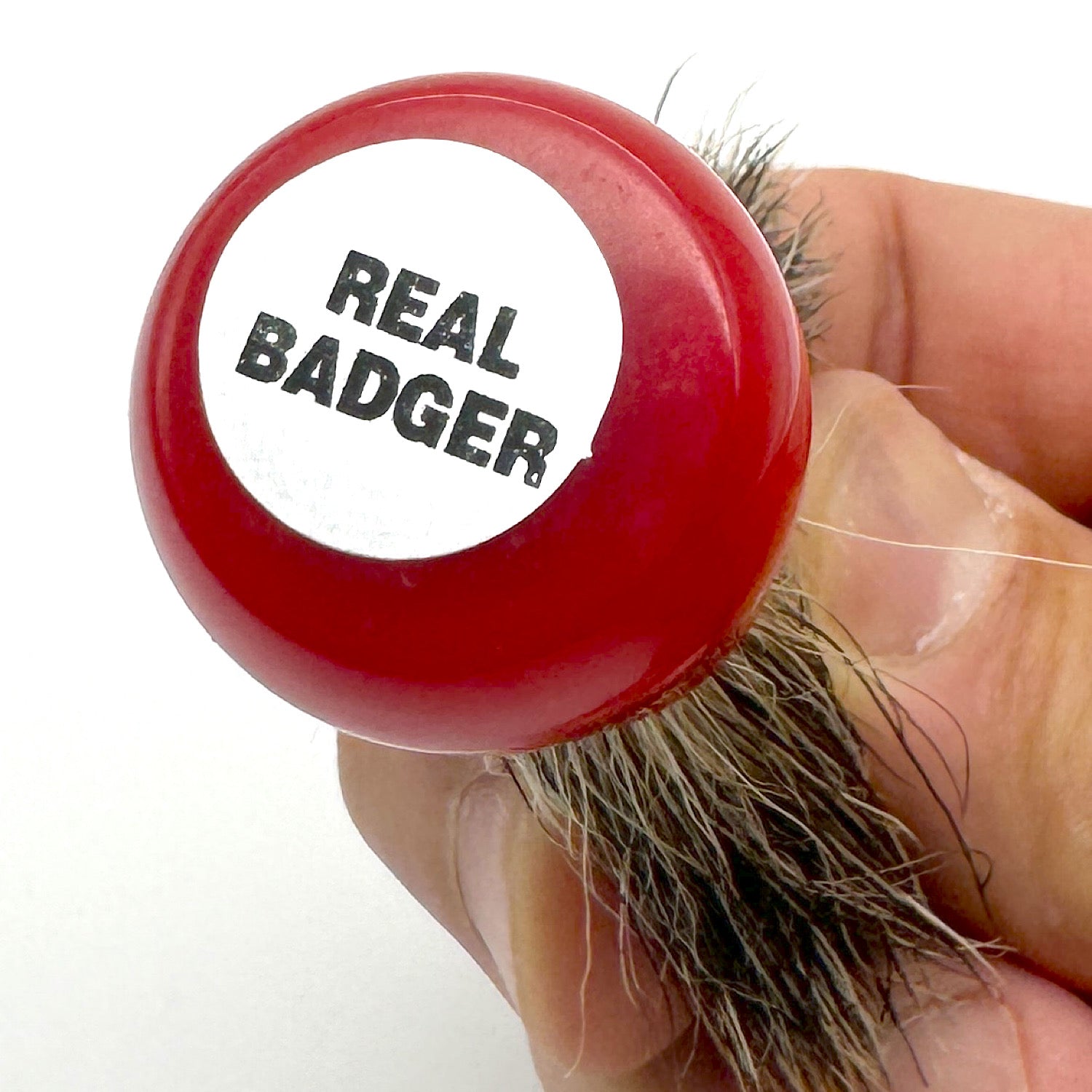 Mini -sized shaving brush red