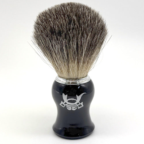 Spazzola per badger nero corvino KABUTO for REGALO (名入れ可) カップ付き (名入れ可) カップ付き