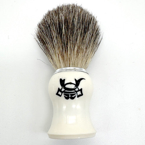 Spazzola per badger Puro bianco KABUTO for REGALO　名入れ不可　カップ付き