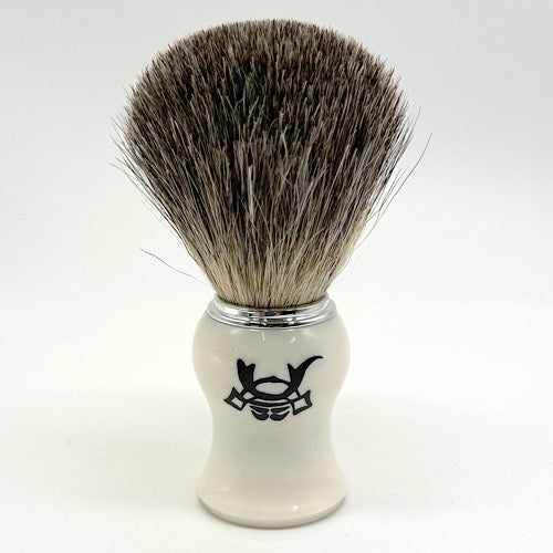 Spazzola per badger Puro bianco KABUTO for REGALO　名入れ不可　カップ付き