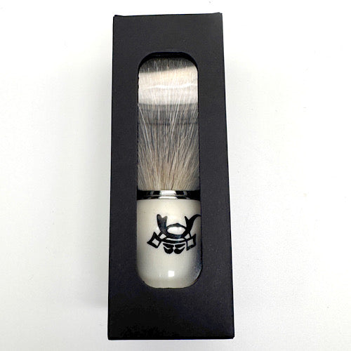 Spazzola per badger Puro bianco KABUTO for REGALO　名入れ不可　カップ付き